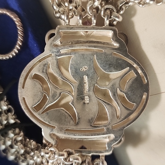 Seidengang 925 Gemstone Bas Relief Bracelet Vintage - Picture 4 of 7